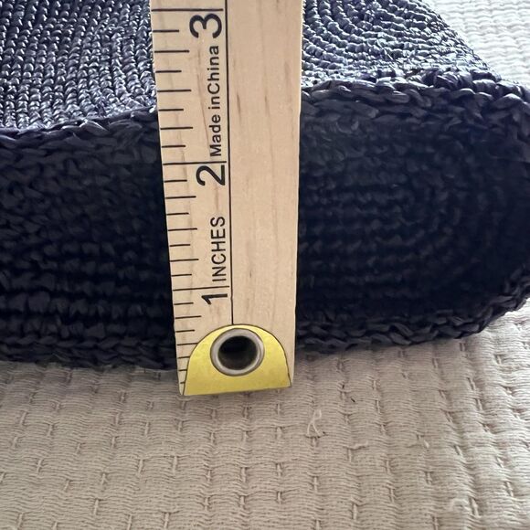 Mar Y Sol Shoulder Bag Womens Navy Blue Woven Raffia Crossbody Tassel Handmade - Picture 12 of 13